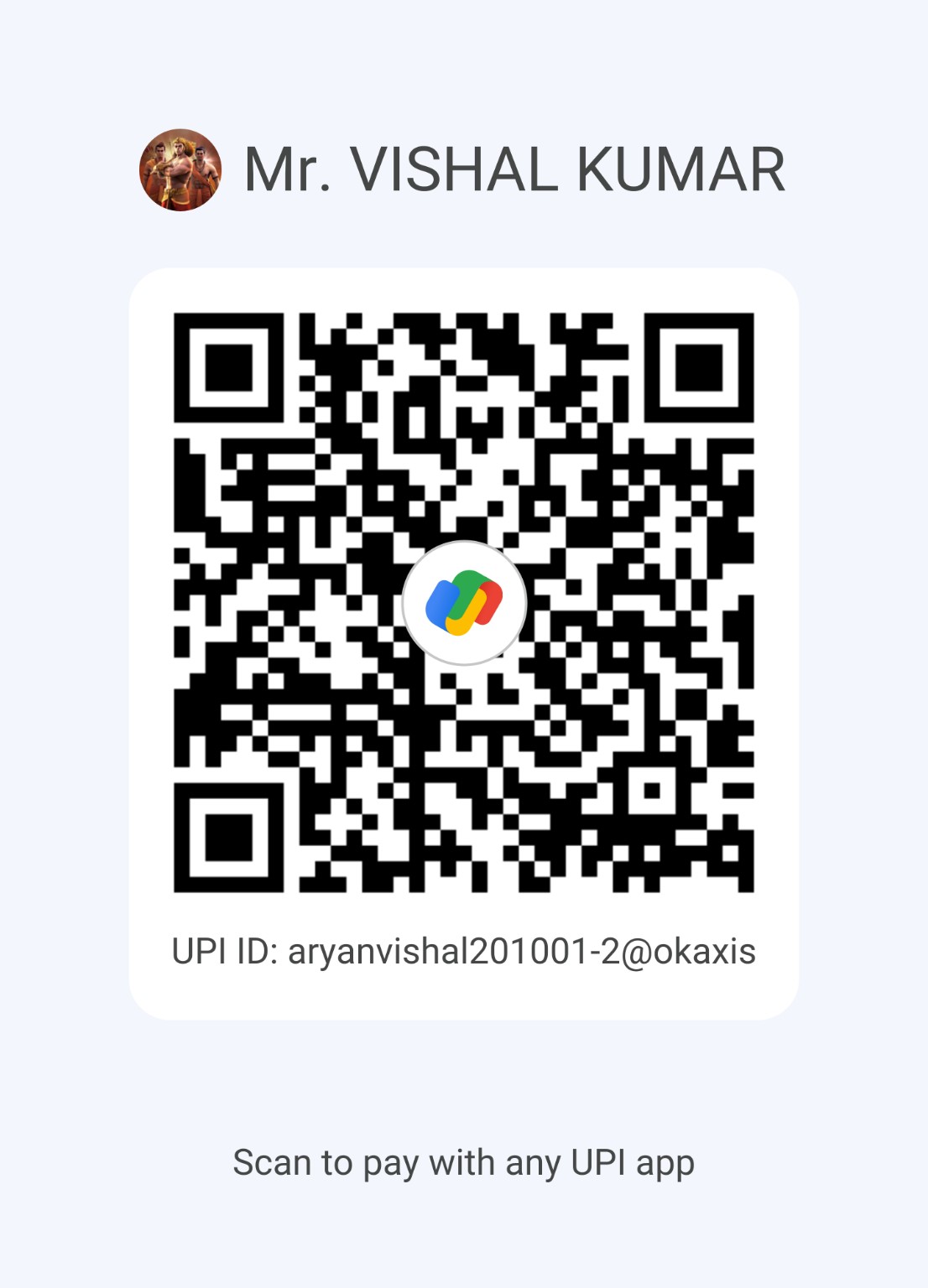 Vishal Kumar UPI QR